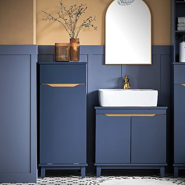 Armoire à Linge avec 1 Tiroir et 1 Panier à Linge Amovible, BZR114-B, SoBuy