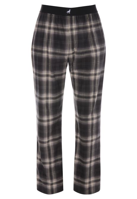 Mens Charcoal Check Fleece Pyjama Bottoms