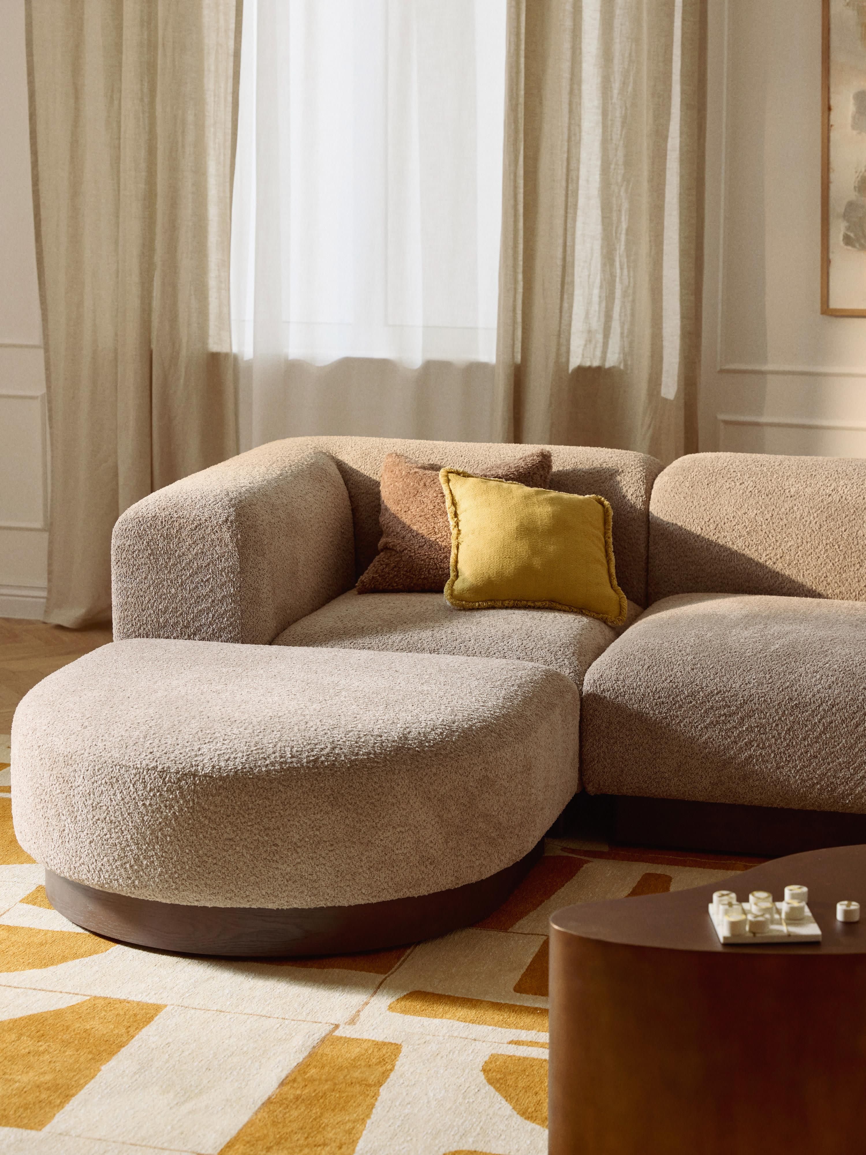 Sofa-Hocker Natalie aus Teddy-Bouclé