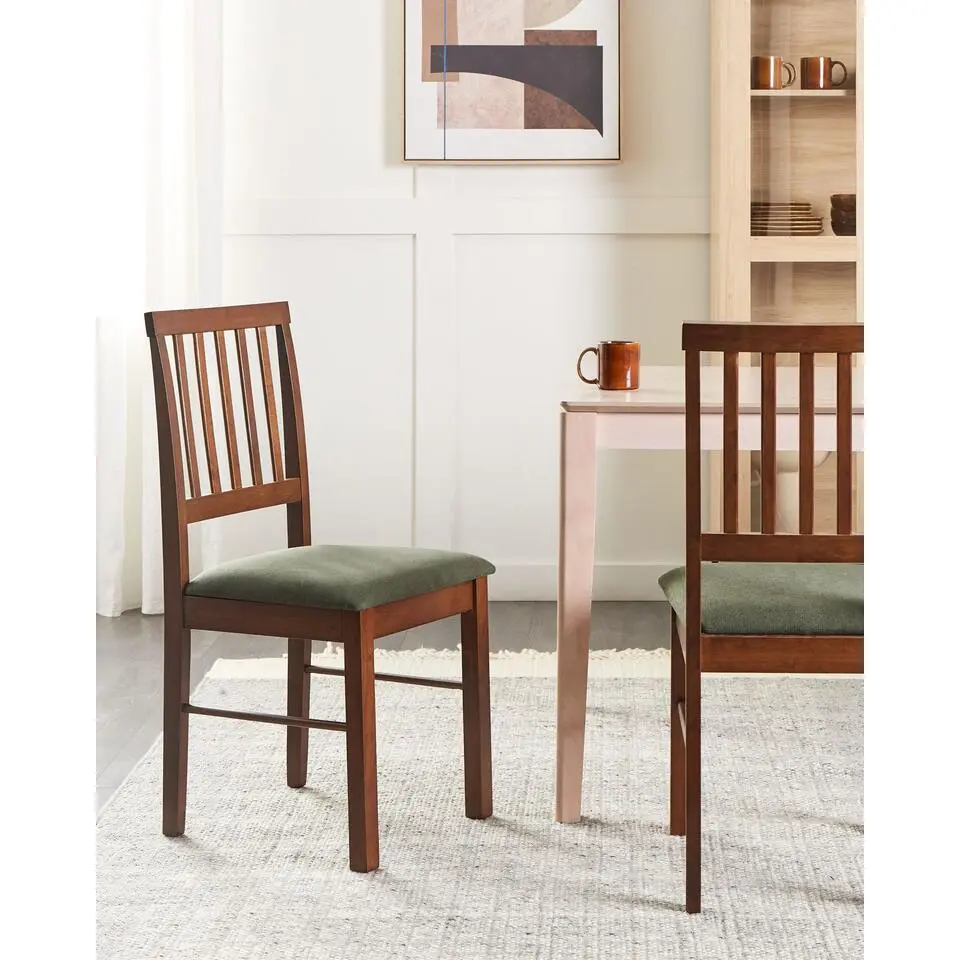 ORONO - Eetkamerstoel set van 2 - Donkergroen - Hout