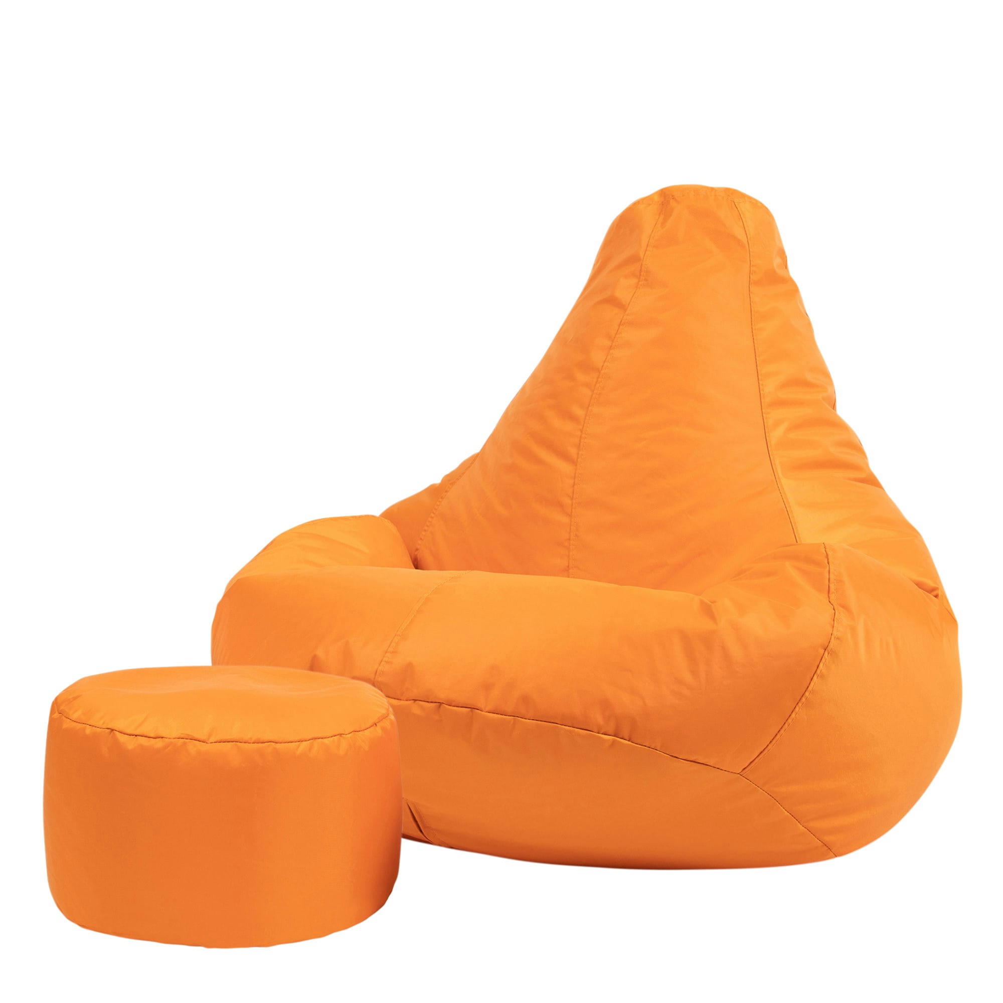 - Pouf inclinable avec repose-pied extérieur orange