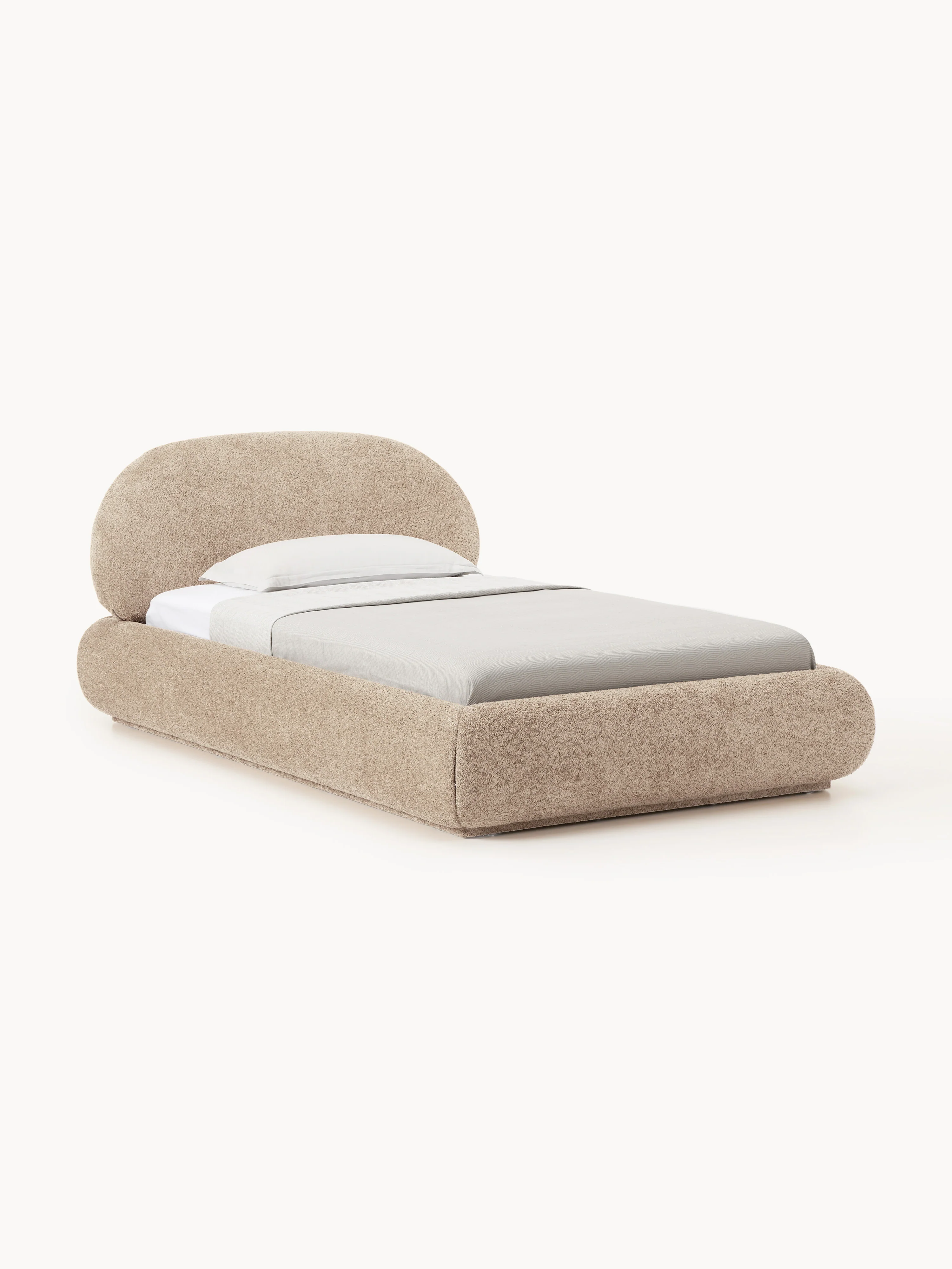 Einzelbett Alba aus Teddy-Bouclé