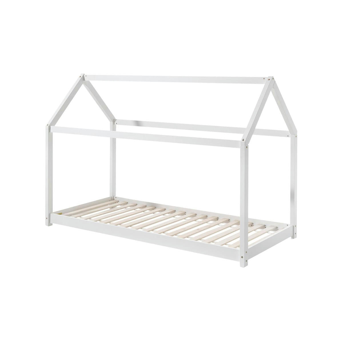 LIT - Lit cabane 90x200 sommier inclus blanc