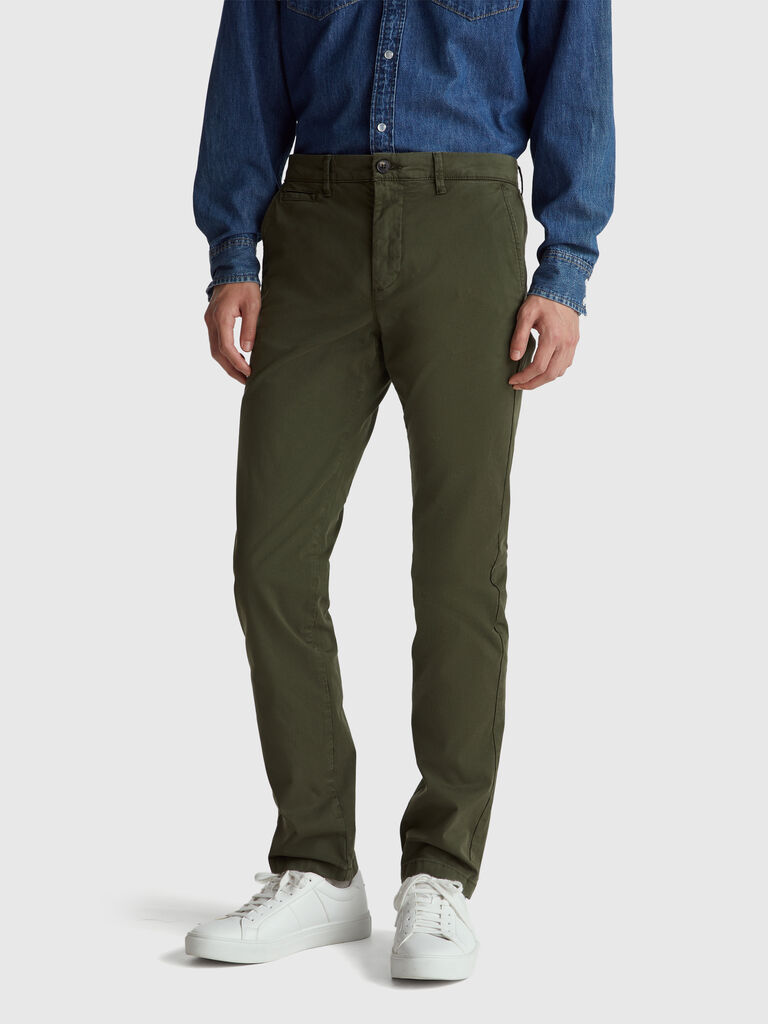 Dark green slim fit chinos