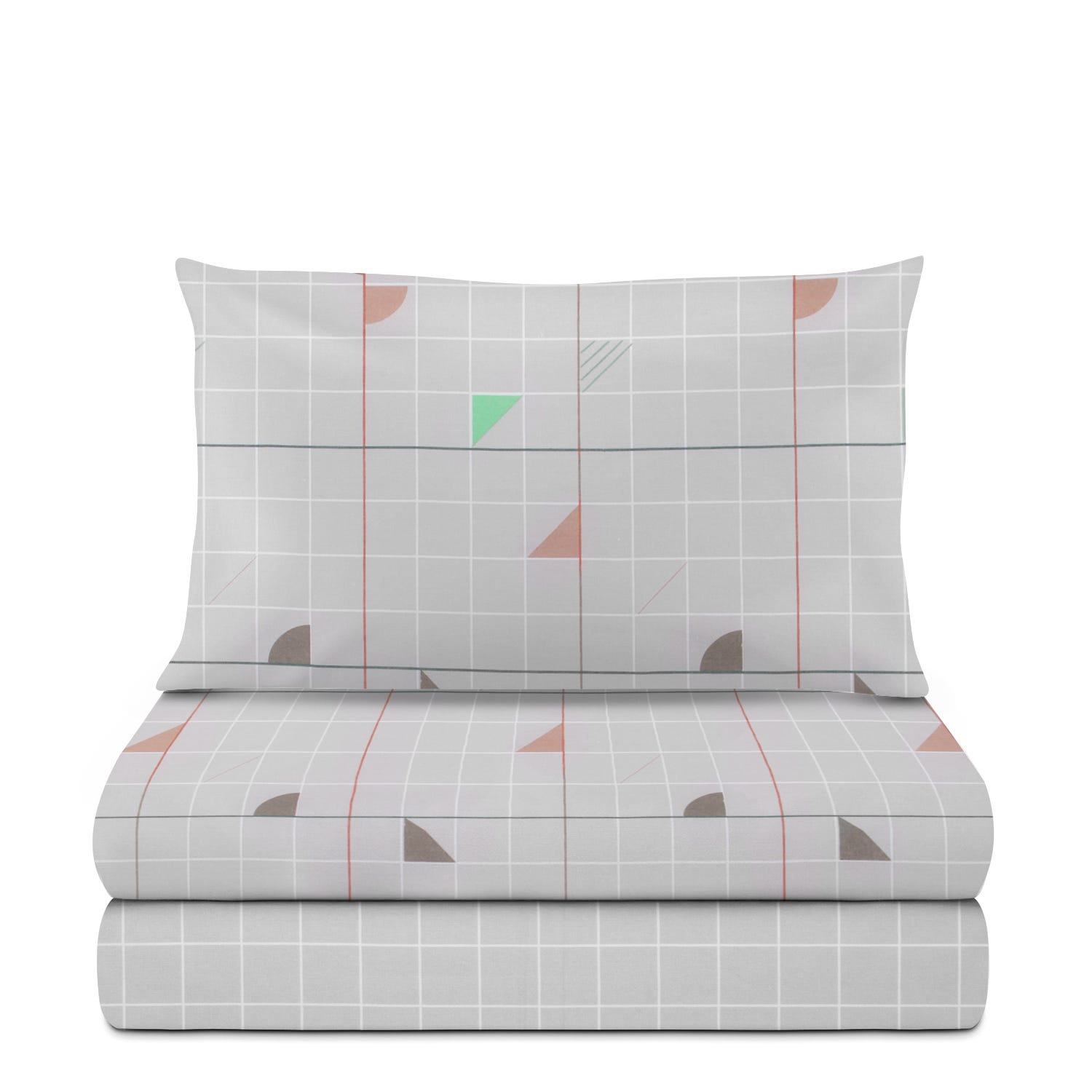 Completo letto singolo cotone Exel grigio