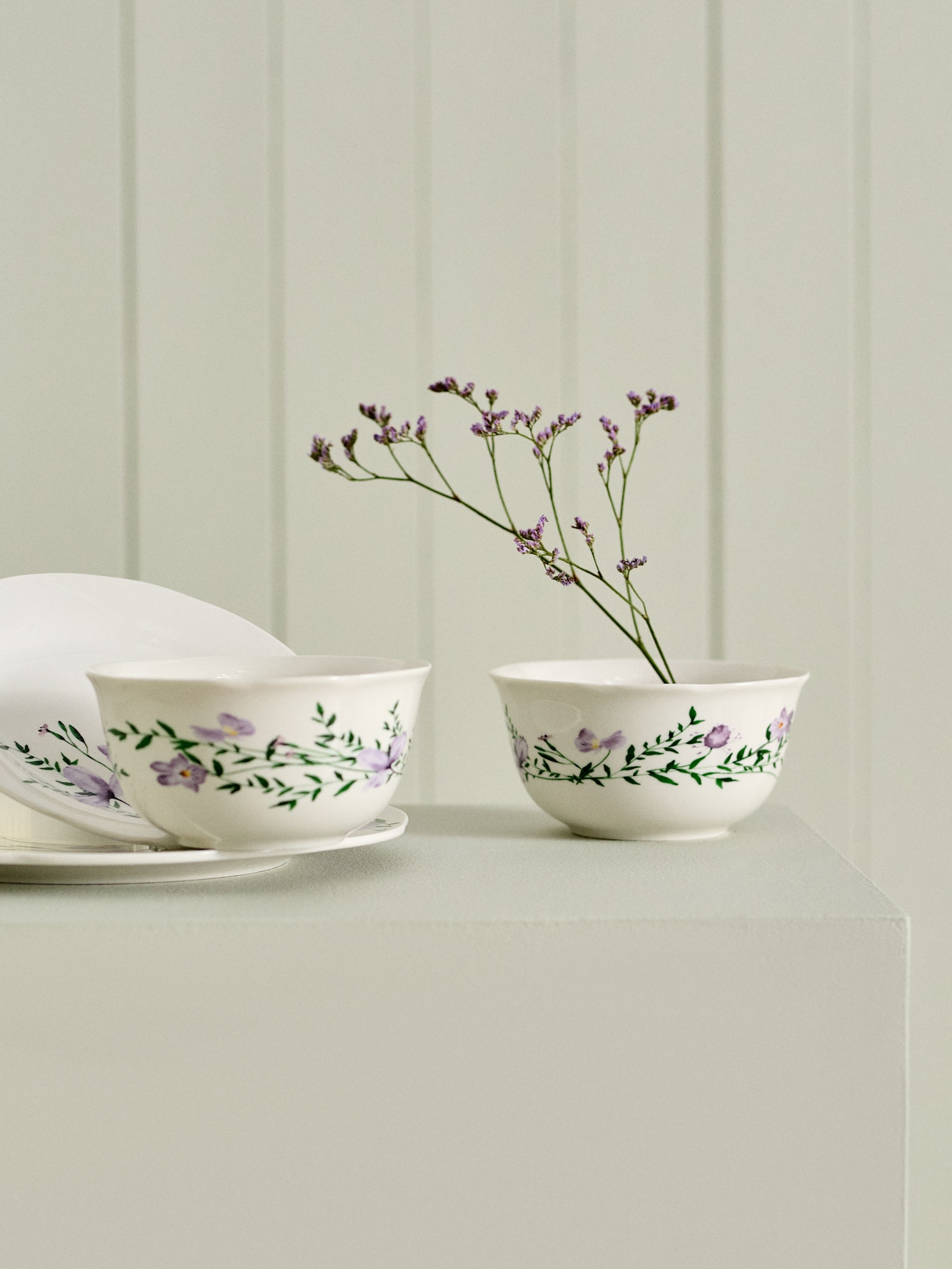 Ceramiczne miski z motywem kwiatowym 2 pack