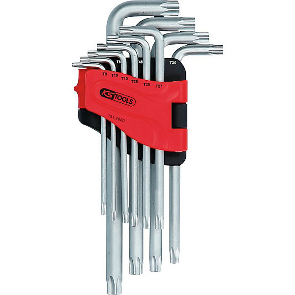 KS Tools - 151.4880 - Jeu de 10 clés mâles coudées TORX, longues