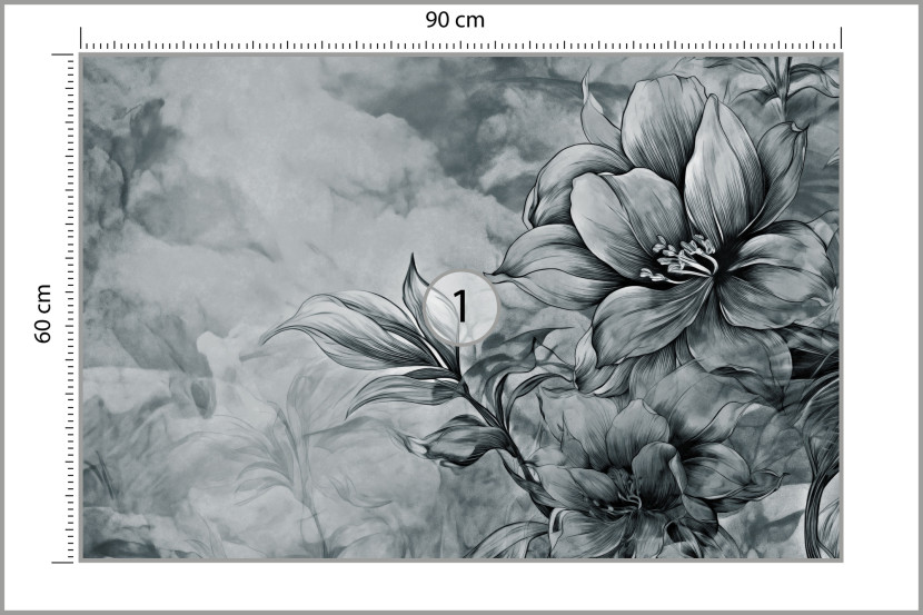 Fototapeta Kwiaty na betonowym tle 90x60cm