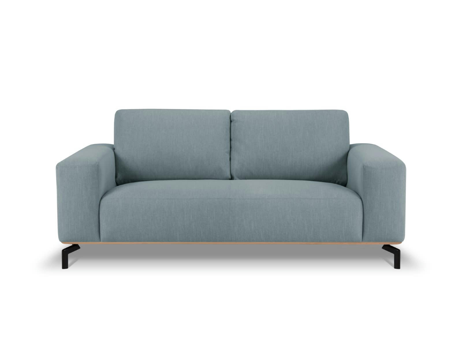 MARC - Canapé 2 places en Tissu Structurel Bleu