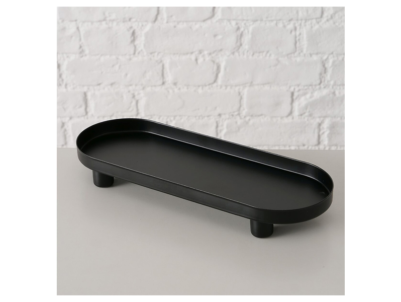 Patera dekoracyjna metalowa Manon 10x28 cm czarny