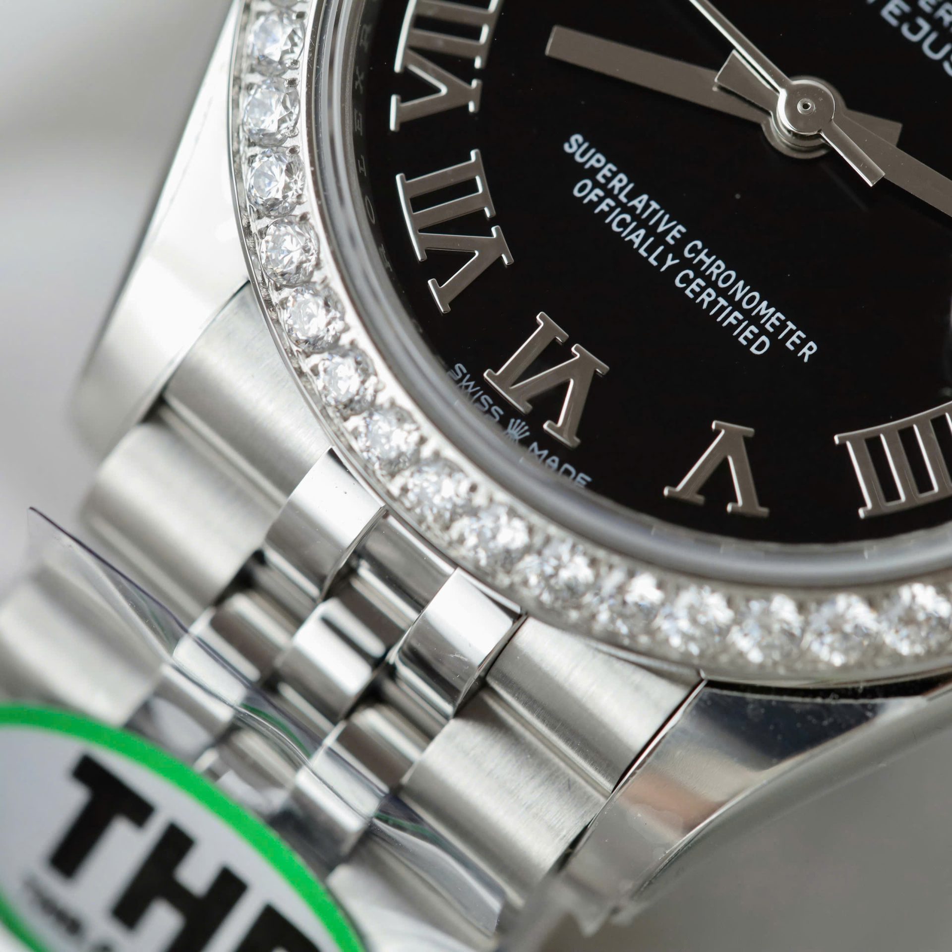 Rolex Datejust 316L Steel Black Dial With Diamonds 31mm Jub THBF Replica