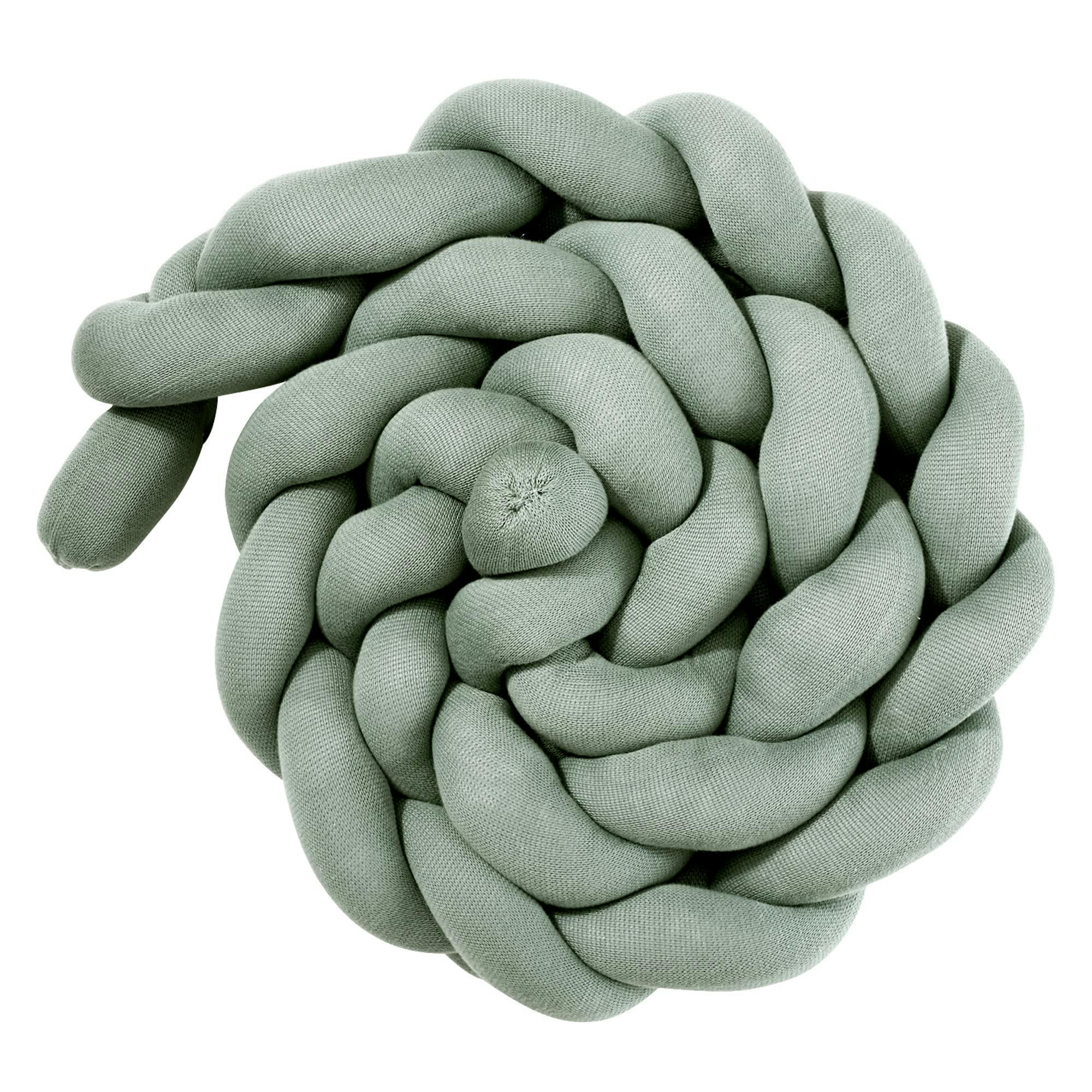 - Tresse de lit tricotée en coton menthe 200x14 cm