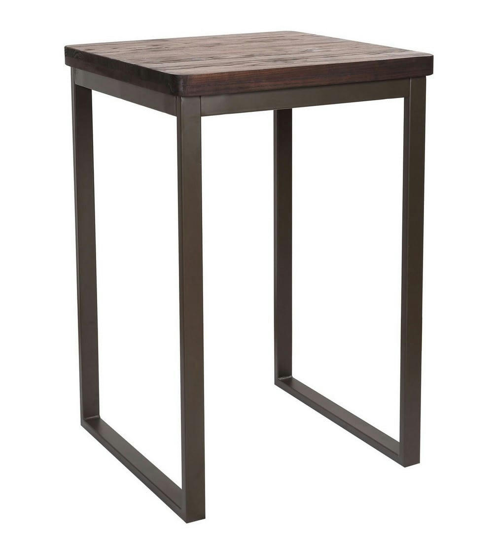 NEVADA - Mange debout 70 cm acier/bois massif foncé