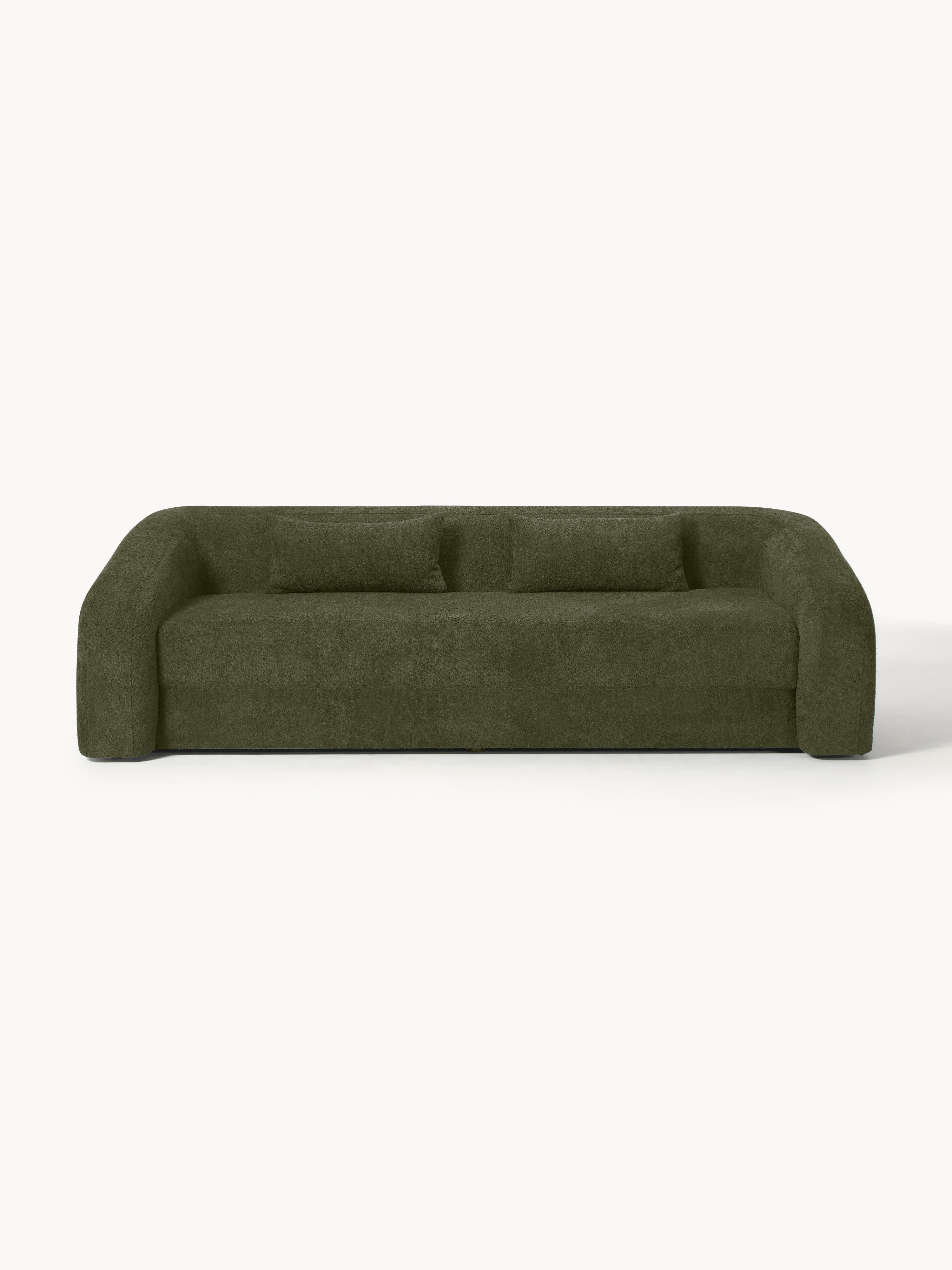Schlafsofa Eliot (3-Sitzer) aus Teddy-Bouclé