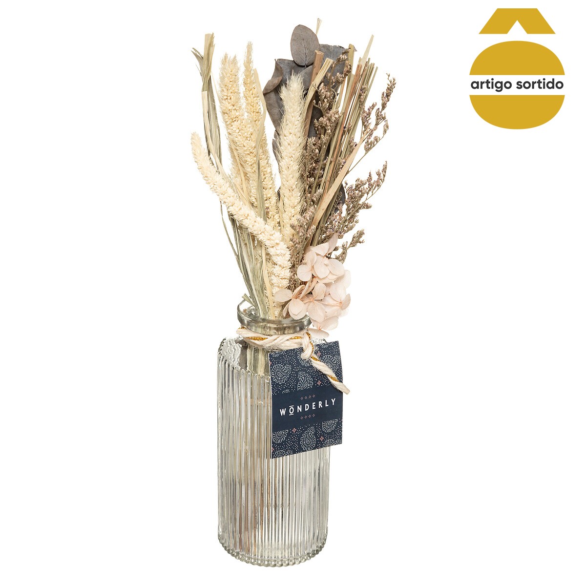 Jarra com flores secas 28cm