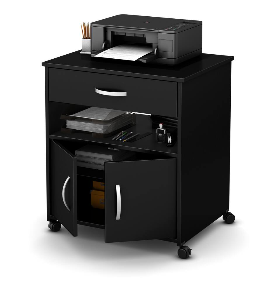 South Shore Axess 2-Door 1-Drawer Printer Cart/Stand With Wheels