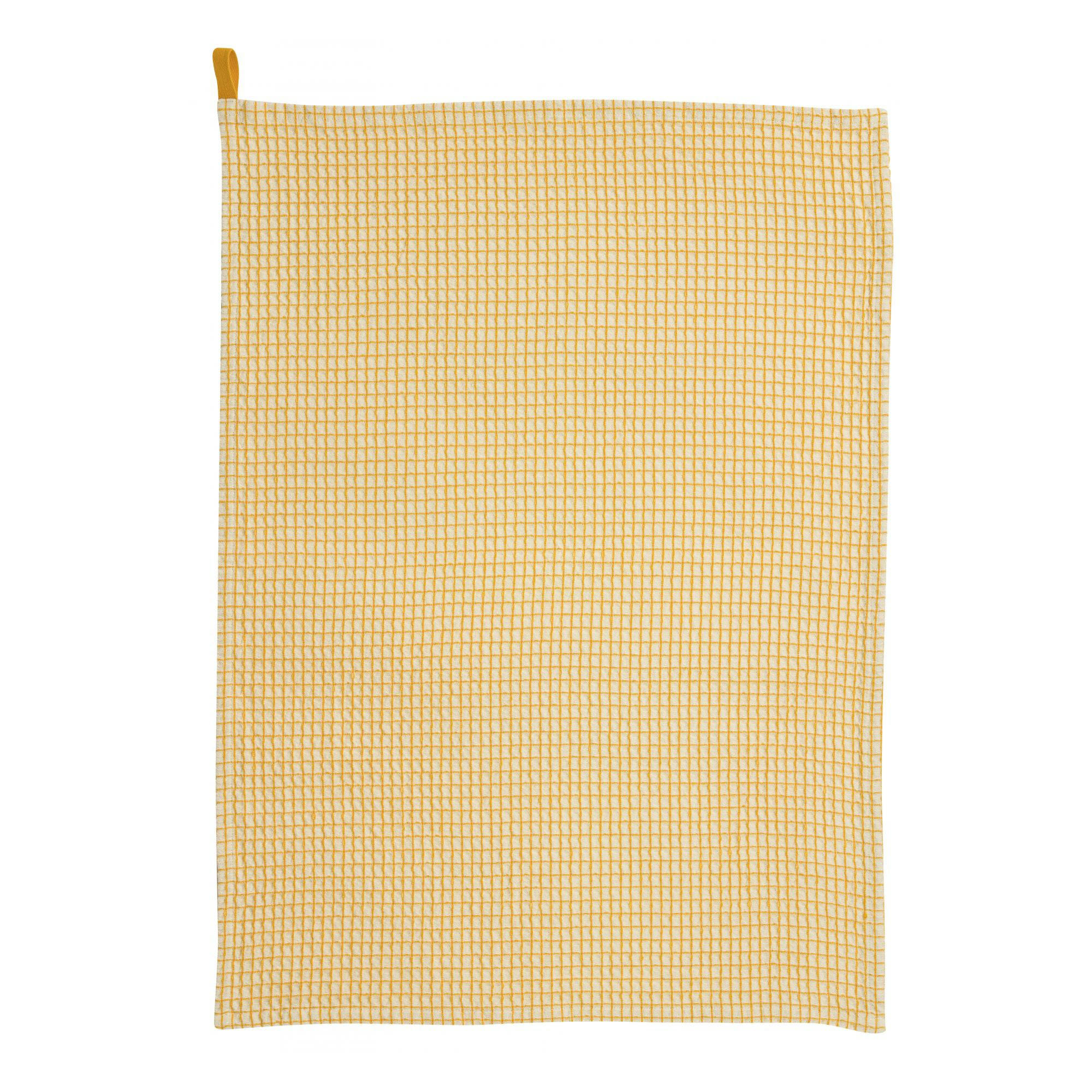 MUMBA - Torchon nid d'abeilles  en coton tournesol 50 x 70