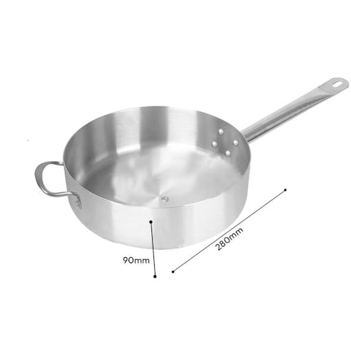 SOGA 28cm Stainless Steel Saucepan Sauce pan with Glass Lid and Helper Handle Triple Ply Base Cookware