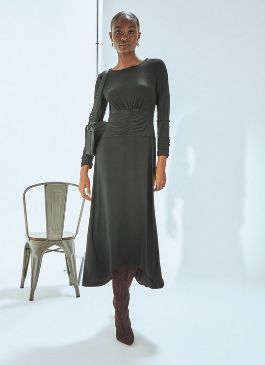 Christie Black Rouched Bodice Jersey Dress