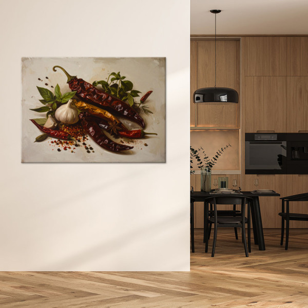 Obraz do kuchni jadalni restauracji, Czerwone papryczki przyprawy 30x20