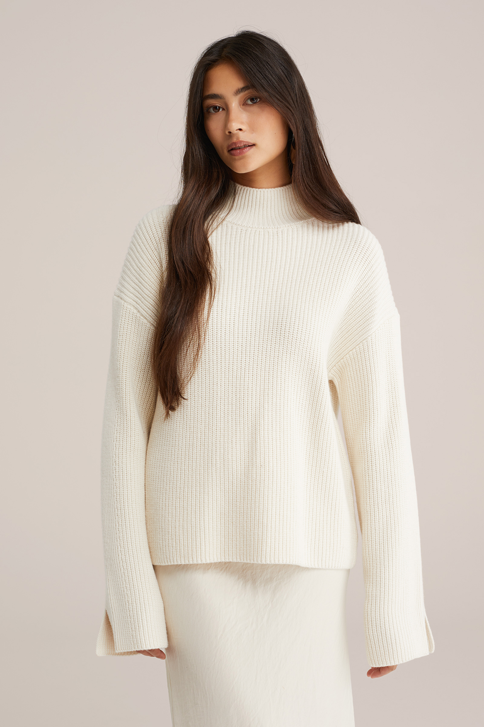 Dames gebreide trui van wolmix