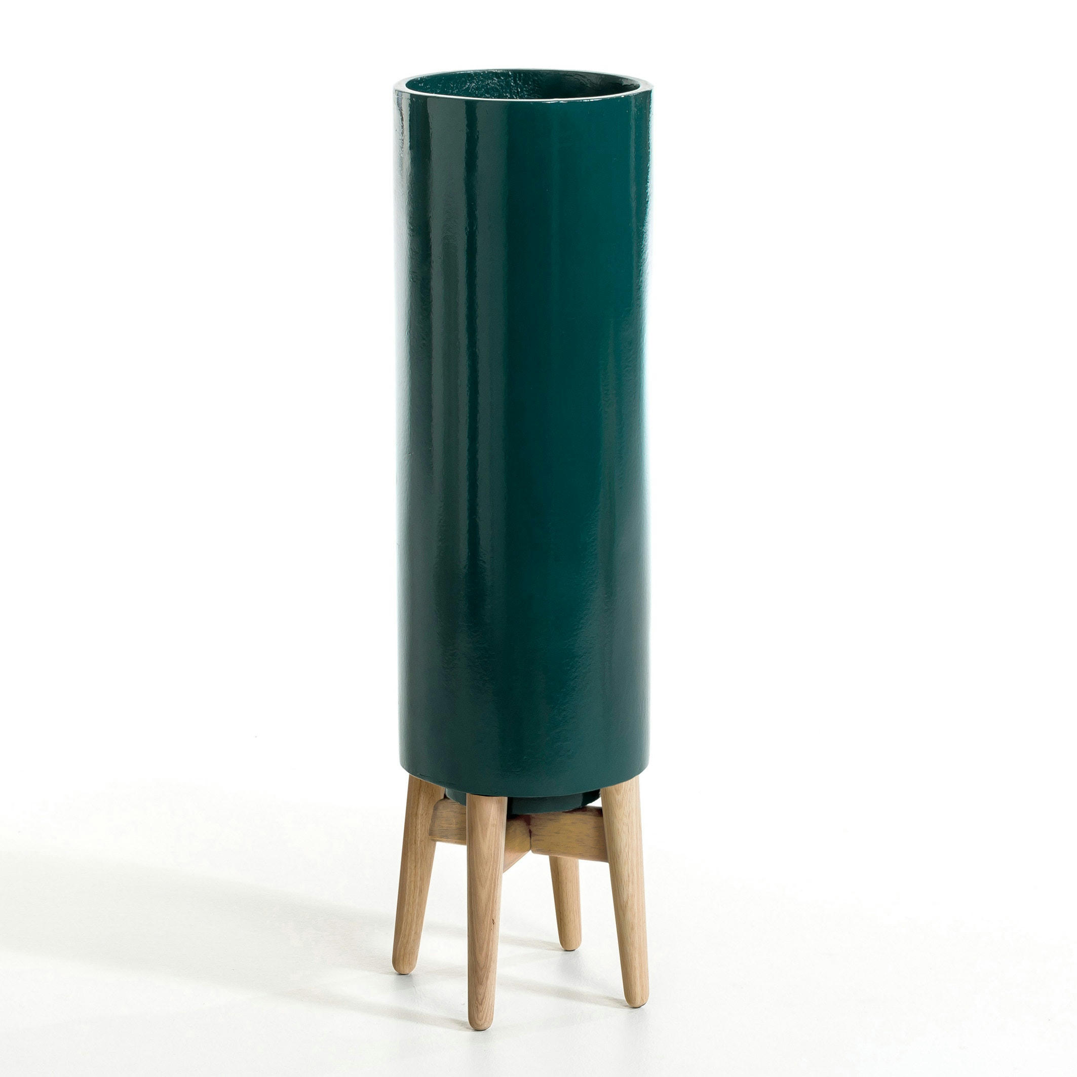 Cache-pot sur pied en hévéa H70cm, Florian