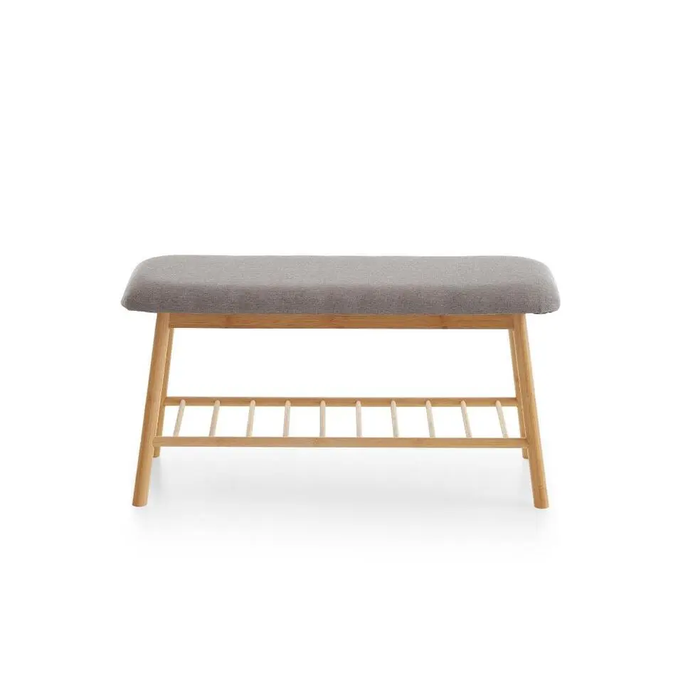 Hioshop Karin bank 1 plank grijs- bamboe