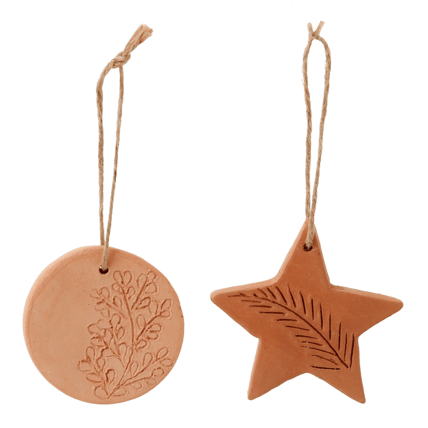 KIT COM 2 PINGENTES ESTRELA E BOLA VILAREJO NOEL