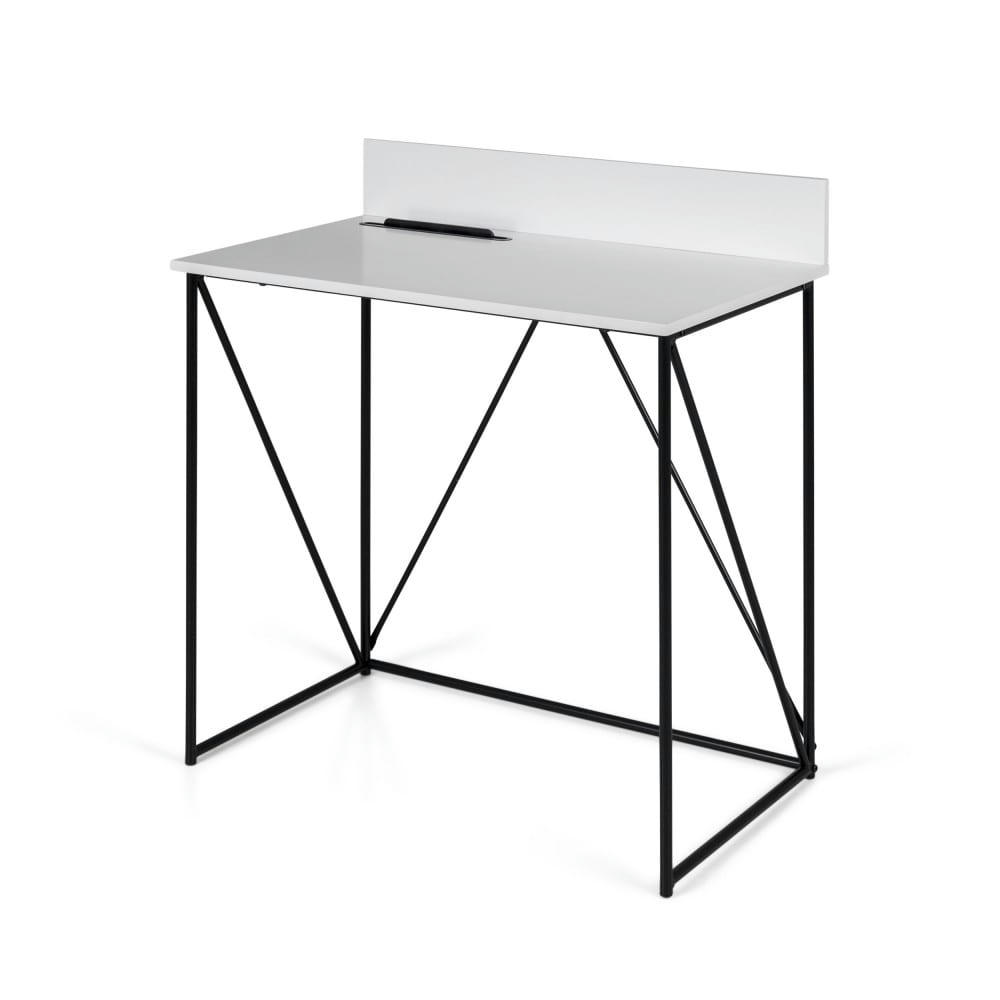 TELL - Bureau en bois L80cm blanc