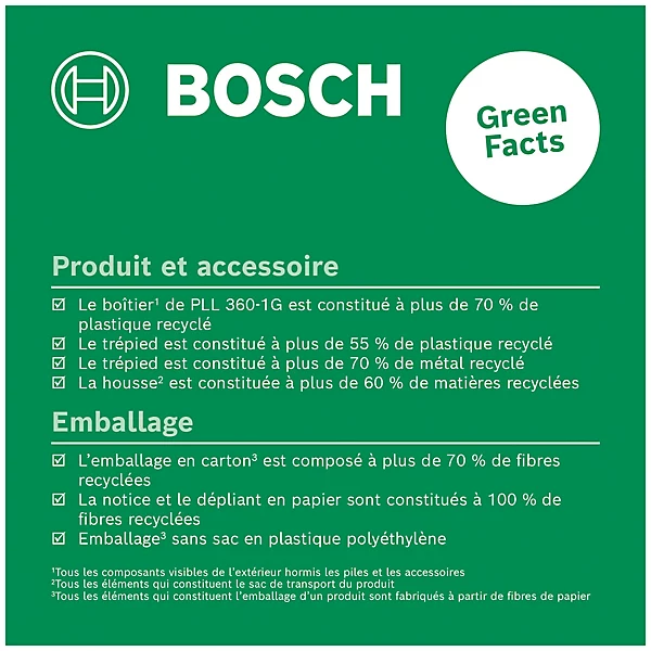 Niveau laser à lignes vertes autonivelant PLL à 360° 1G bosch