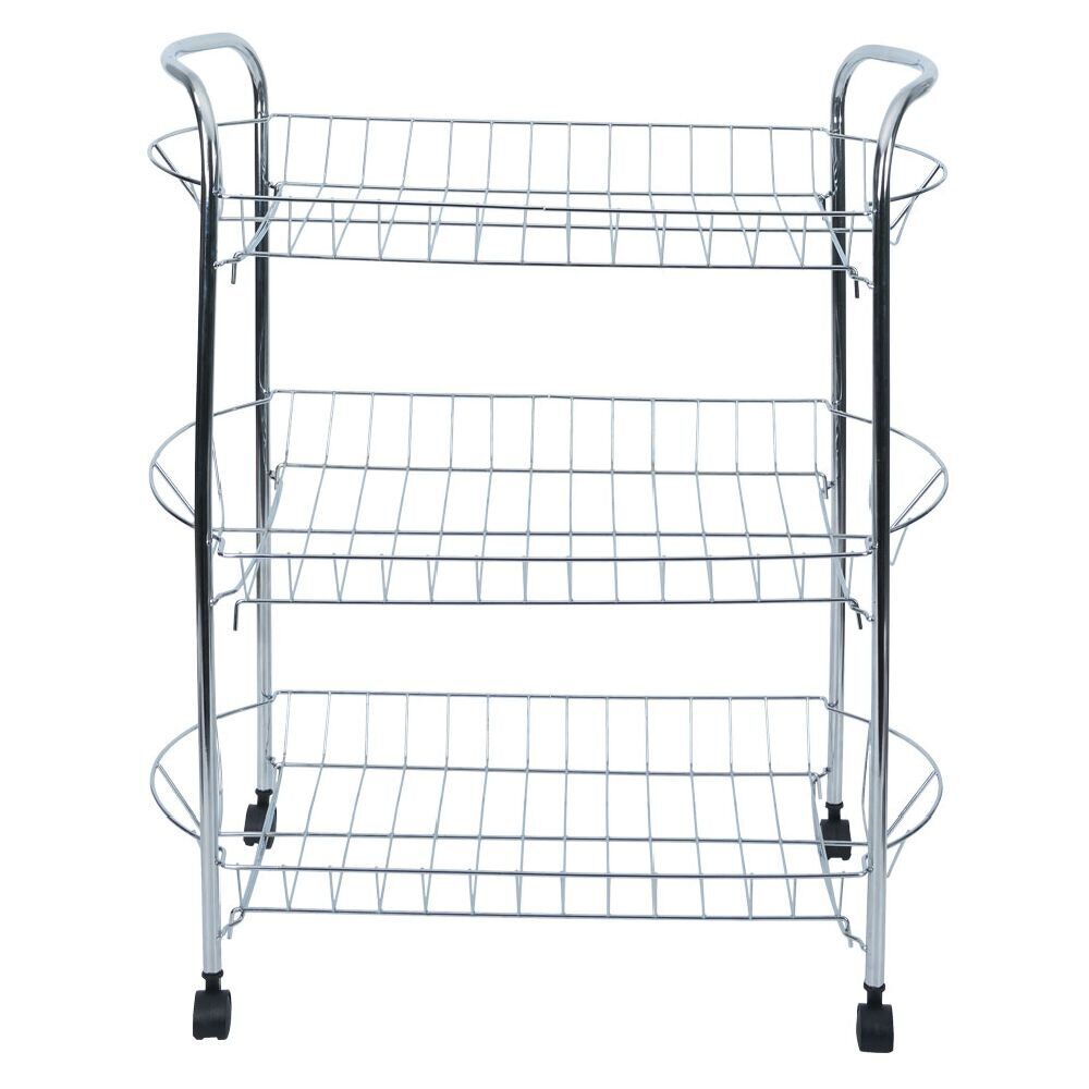 Desserte en métal gris 3 niveaux - L.51xl.26,5xH.57cm
