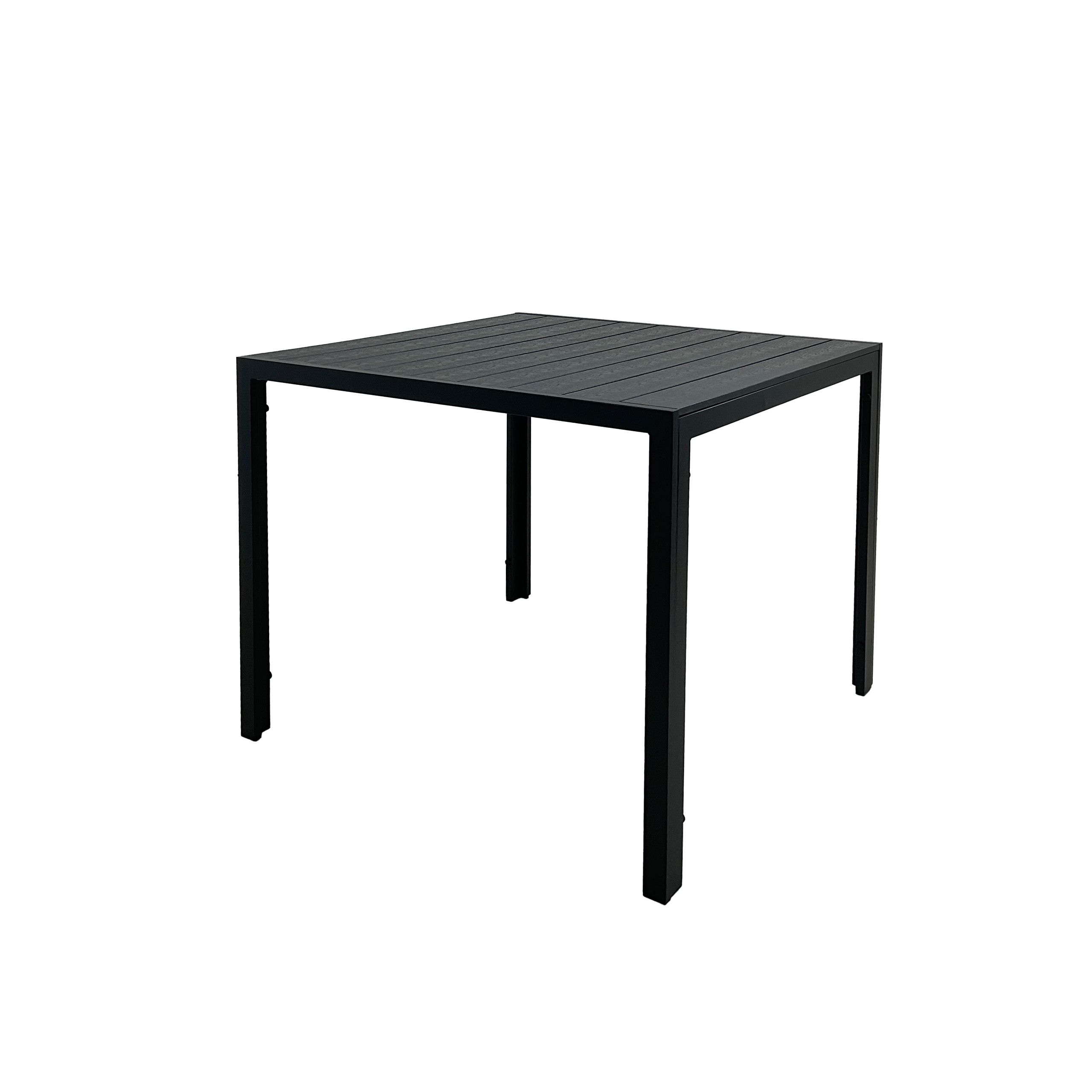 Aluminiowy stół ogrodowy Allen 90x90 na taras z blatem polywood czarny
