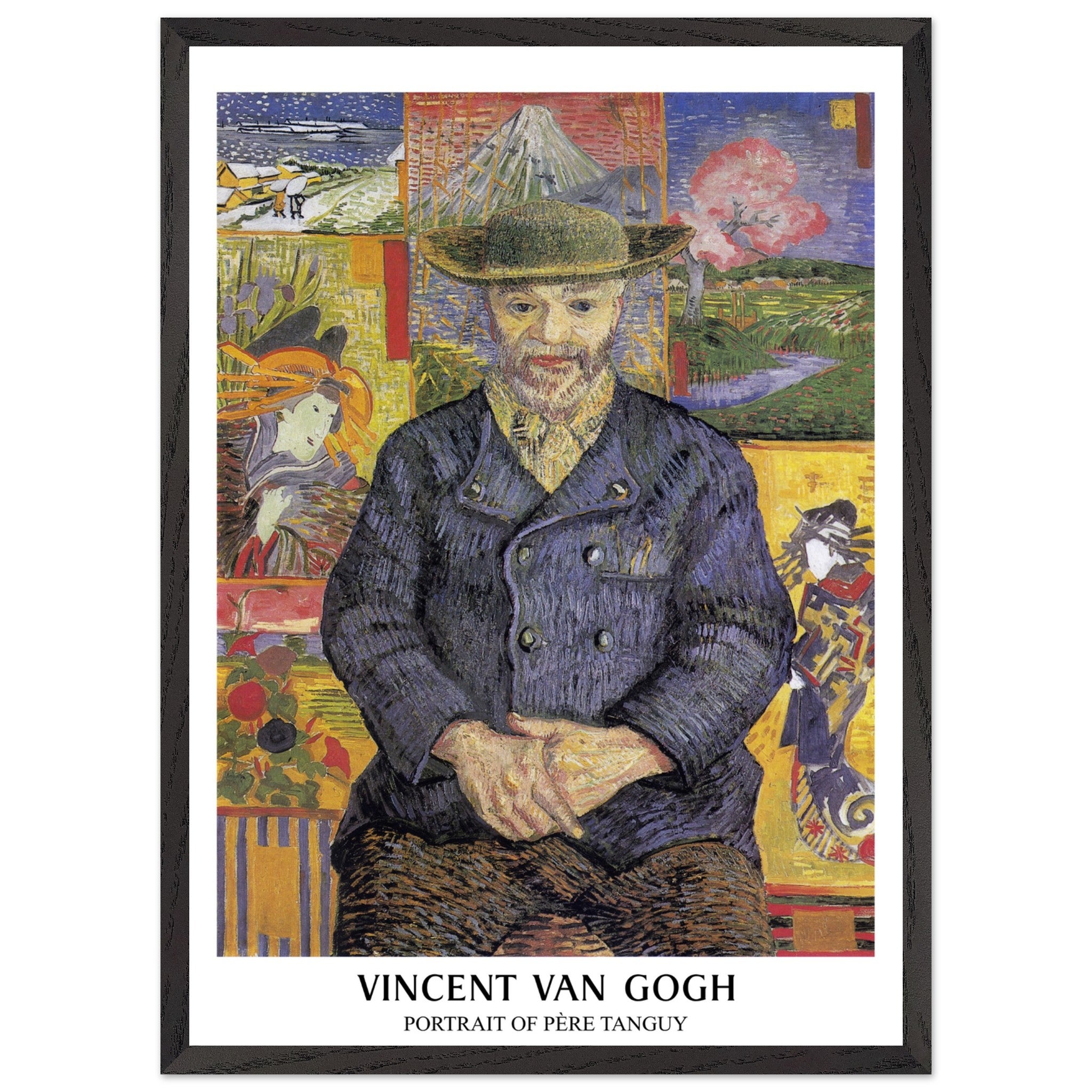 Artfulprints Poster met Lijst Vincent van Gogh - Portrait of Père Tanguy  - 50x70 cm - Meerkleurig