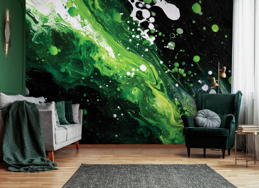 Fototapeta Abstrakcja Zielony Na Flizelinie Do Sypialni Salonu 250x175