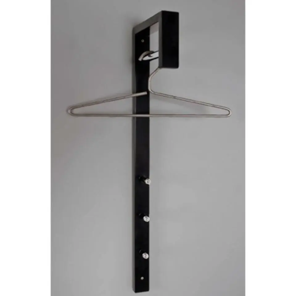 Wandkapstok - 20 x 4 x 70 cm - Zwart