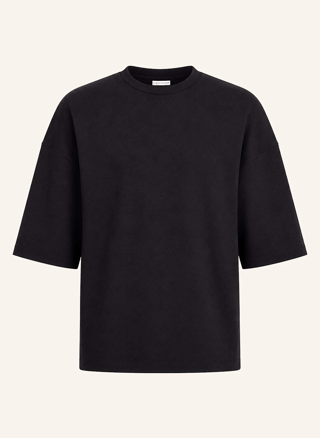 KIEFERMANN KIEFERMANN Modernes Herren T-Shirt aus kompakter Baumwolle mit feiner Rippstruktur Berdino