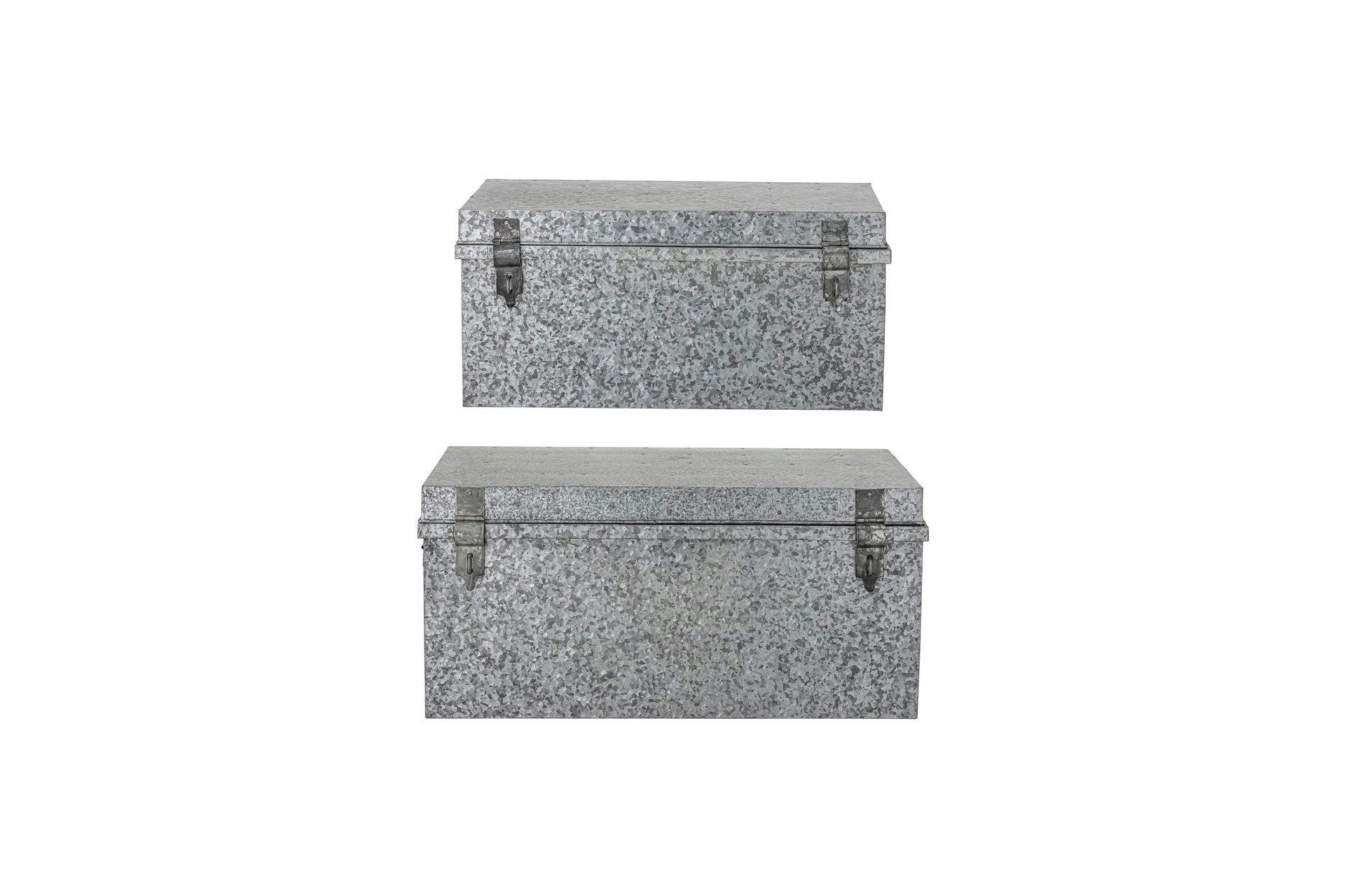 DIAN - Boîtes de rangement en zinc argenté - Lot de 2