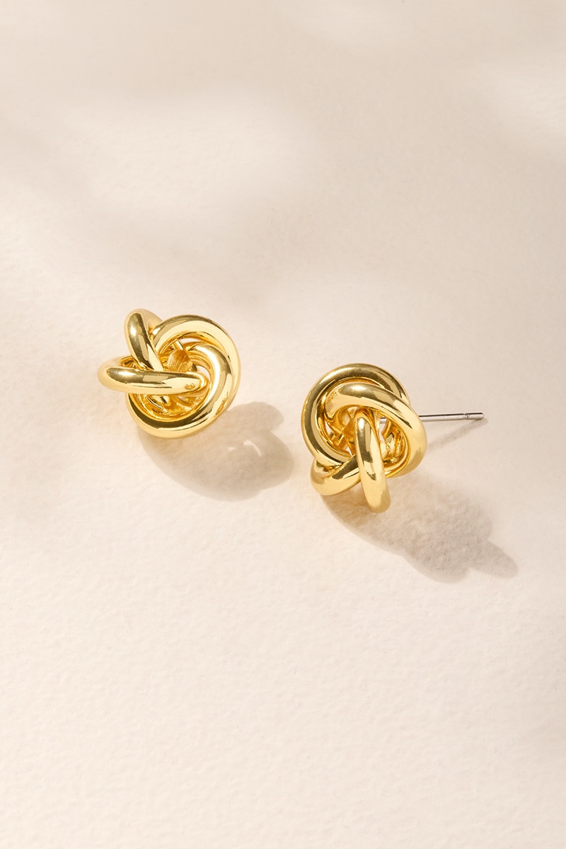 Brittany Metal Knot Stud Earrings