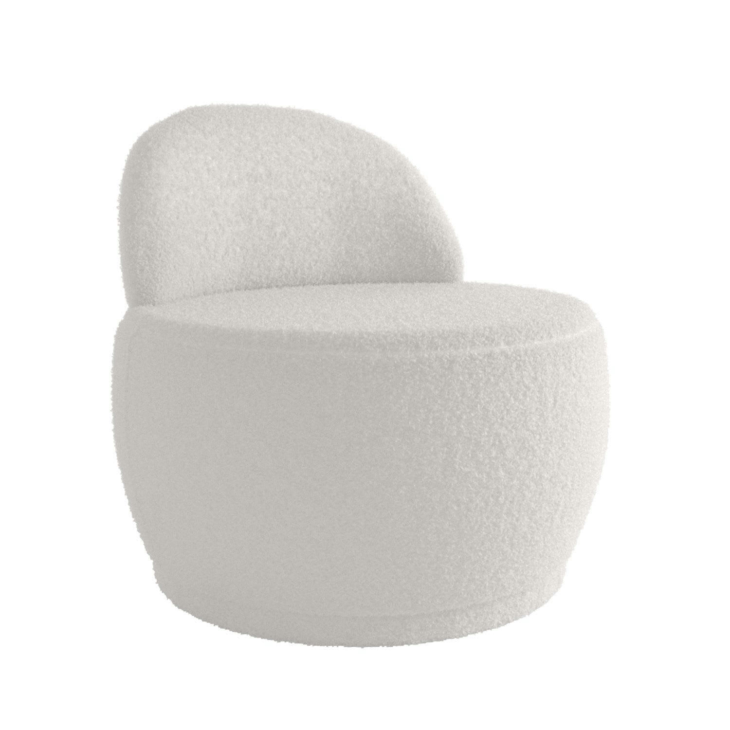 DALYA - Fauteuil écru en tissu effet laine bouclée