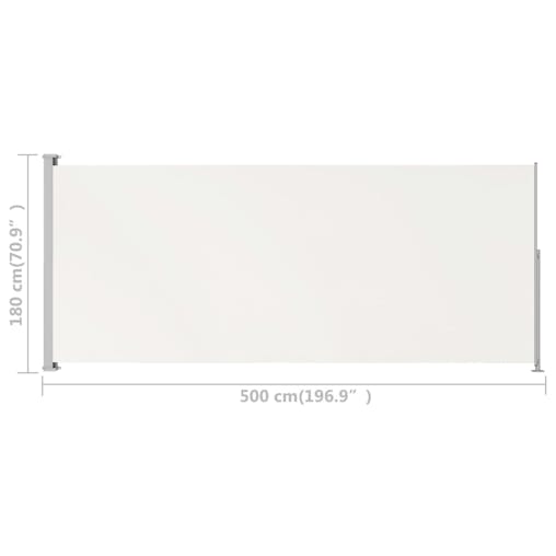 NNEVL Patio Retractable Side Awning 180x500cm Cream