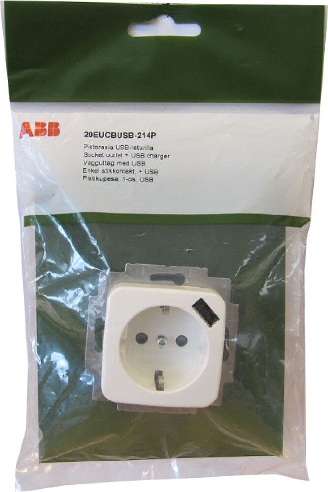 VEGGUTTAK ABB JUSSI 1-VEIS JORDET USB HVIT