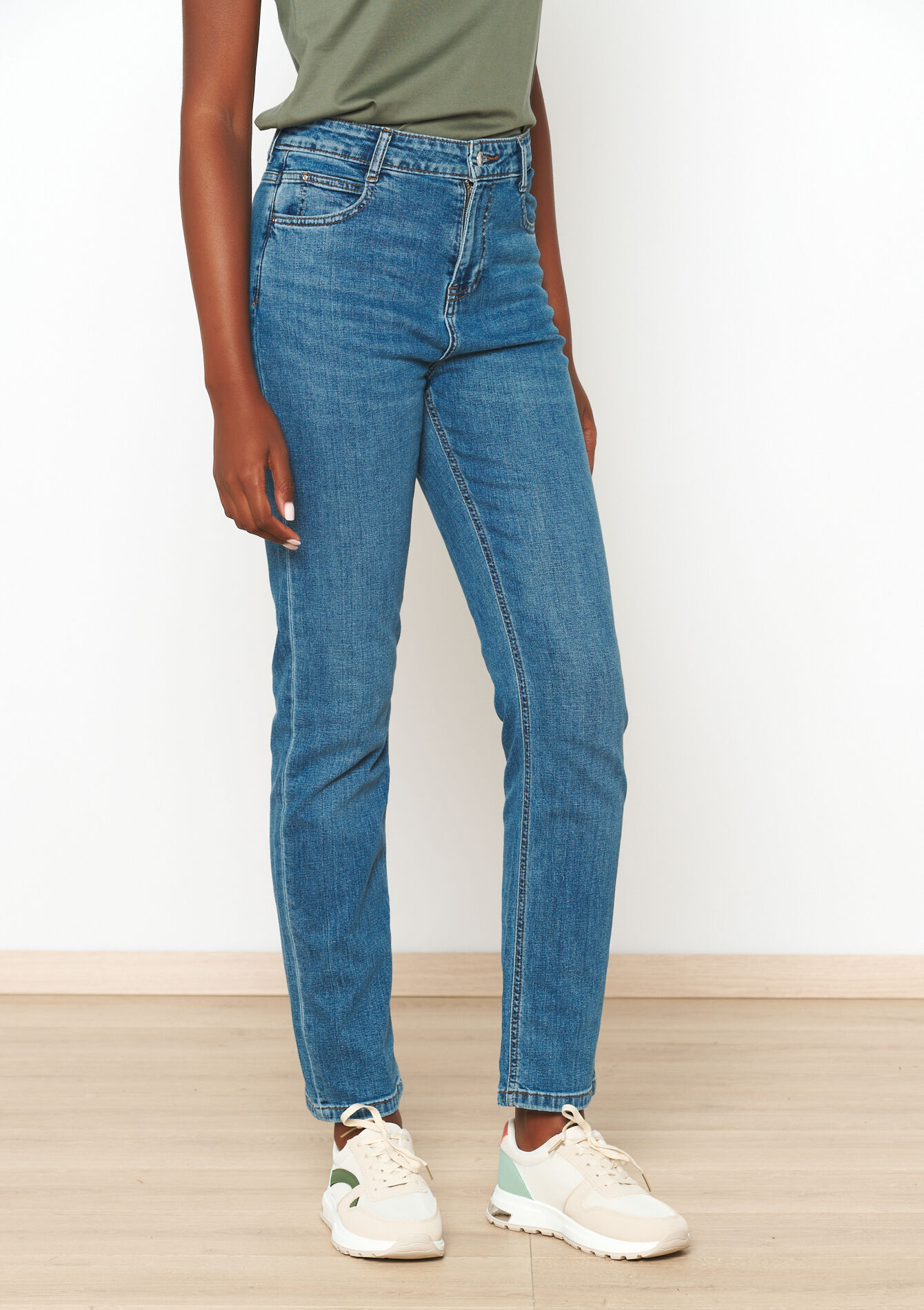 Rechte jeans met hoge taille