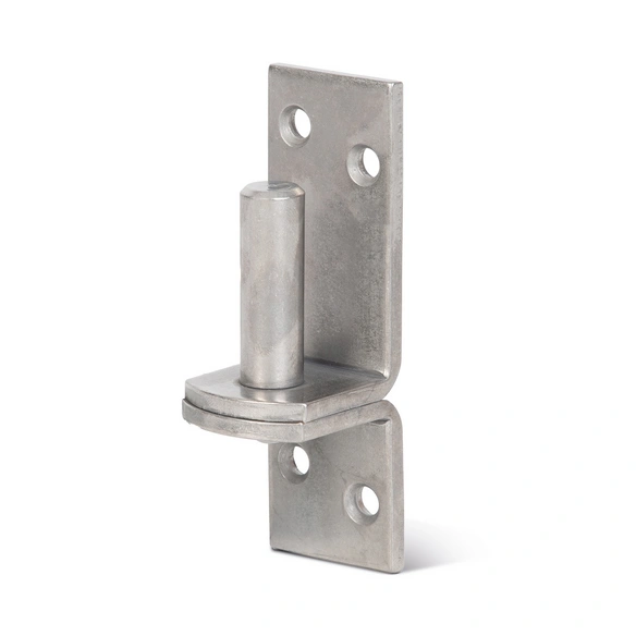 Kloben auf Platte, DI-Haken, Edelstahl, Silber