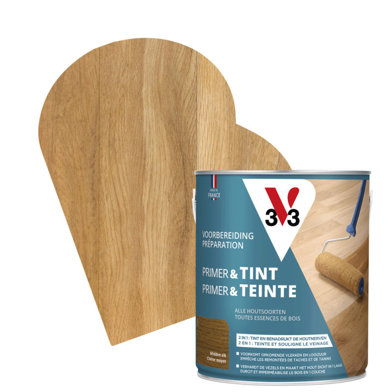 Primer & Teinte pour parquet chêne moyen 2,5 L V33