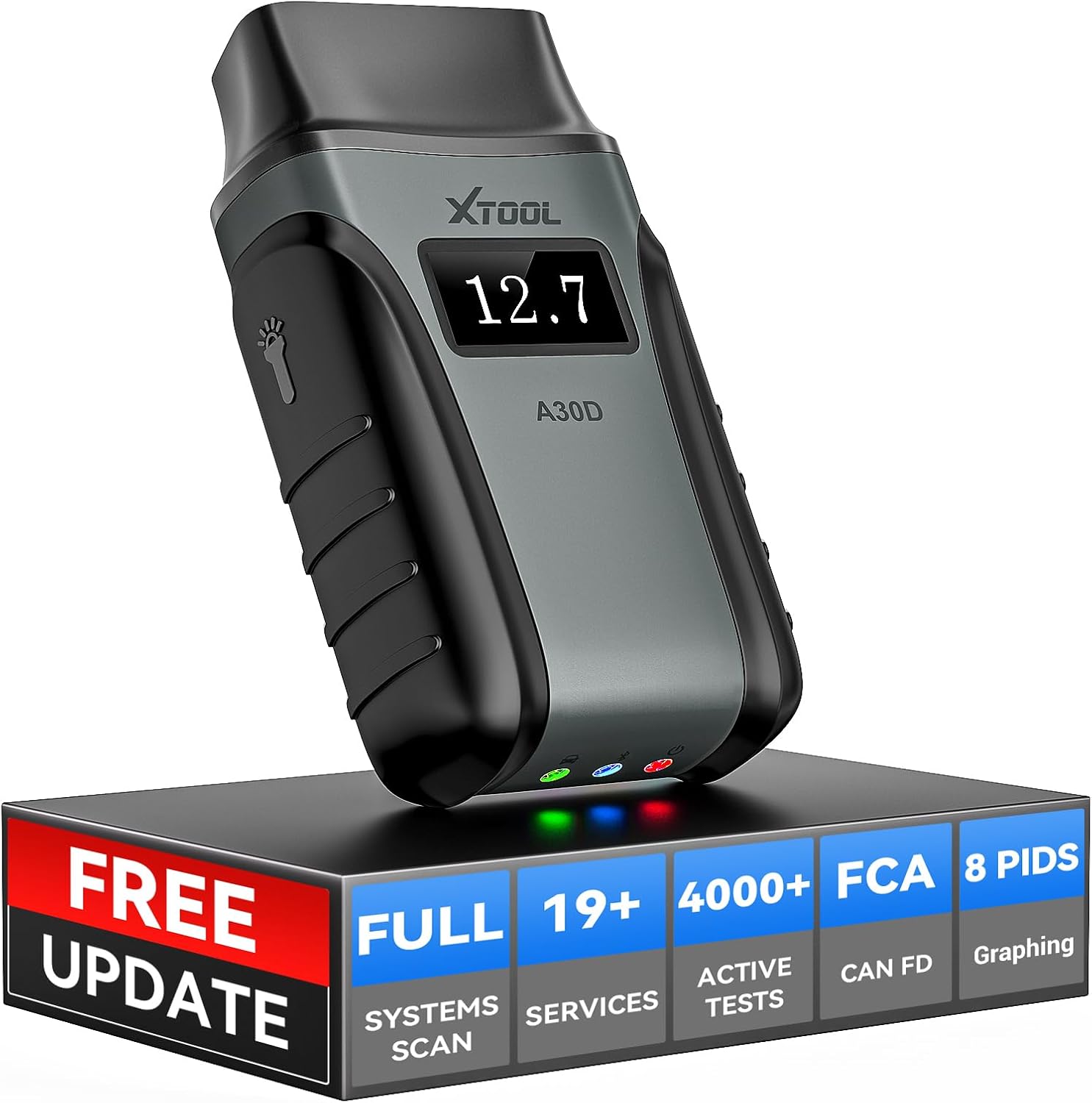 XTOOL Anyscan A30D OBD2 Scanner Diagnostic Tool - Bidirectional Scan Tool Wireless - Lifetime Updates & 19 Resets Crank Sensor EPB Throttle Relearn - Full System Car Code Reader for iPhone & Android