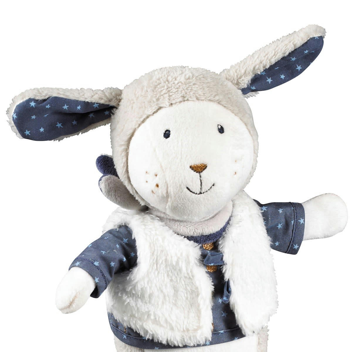 MERLIN - Doudou Mouton en velours blanc