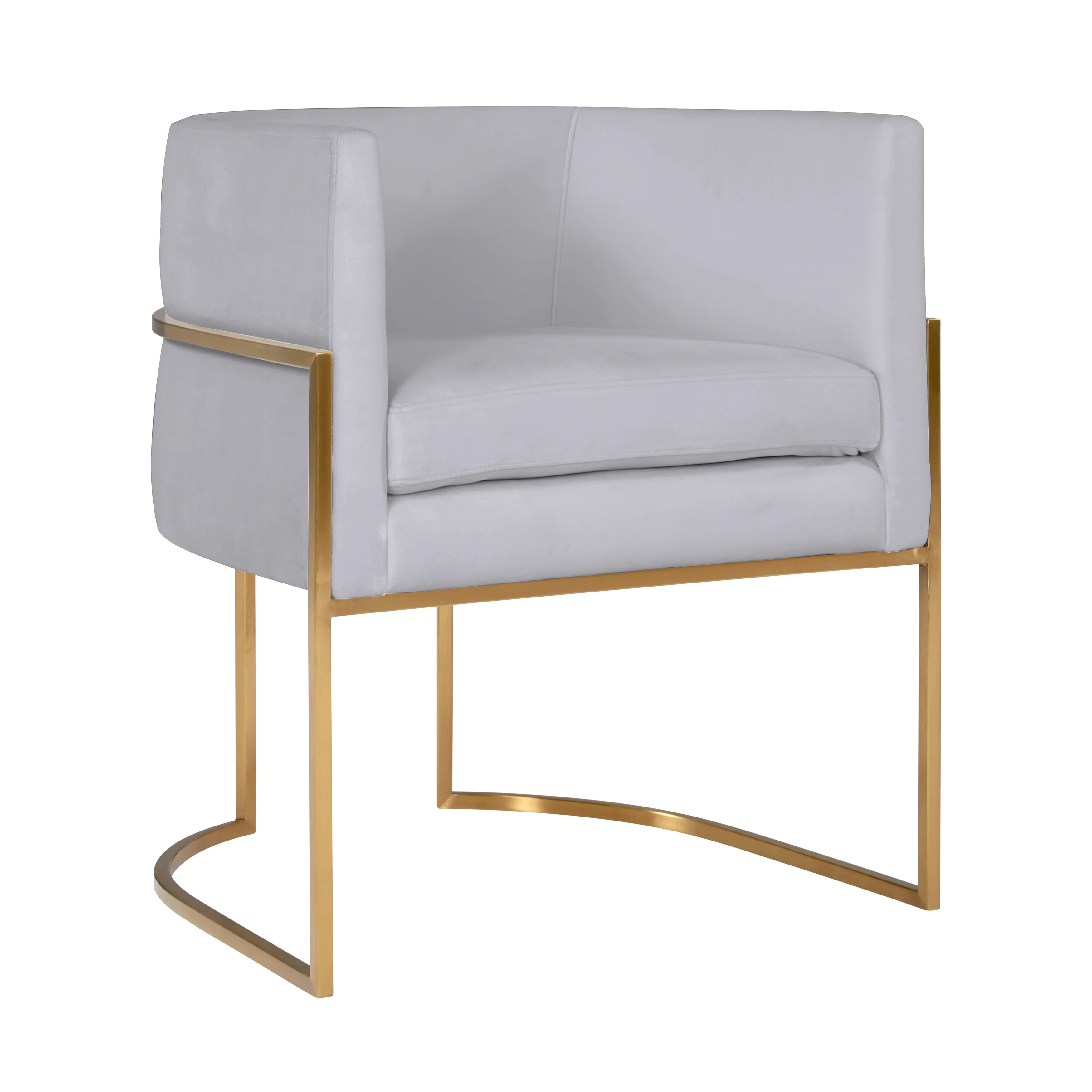 Giselle Grey Velvet and Gold Frame Dining Chair by Inspire Me Home Decor