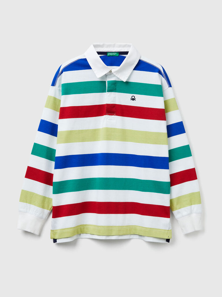 Striped cotton polo