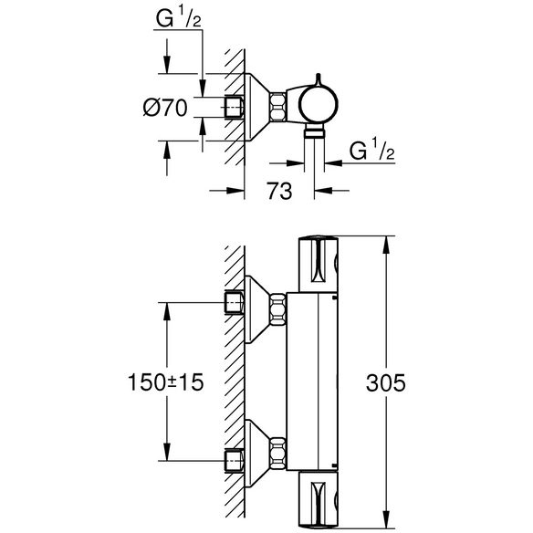 Thermostat-Brausebatterie »Grohtherm 800«, chromfarben