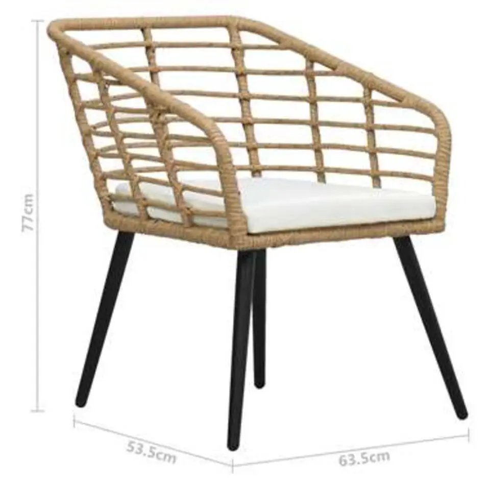 vidaXL - Bistroset - Bruin - Poly rattan
